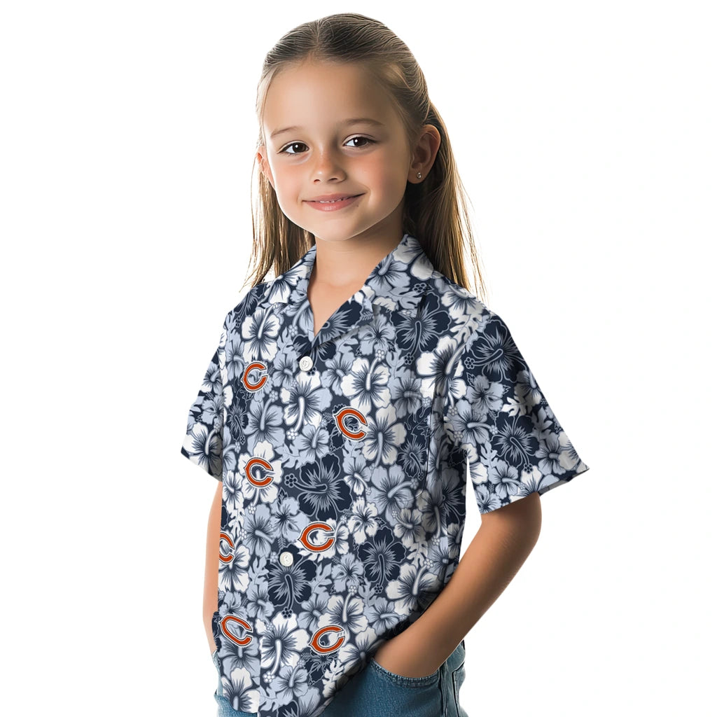 Chicago Bears Hawaiian Shirt - Hibiscus Blooms | Moonbestprint