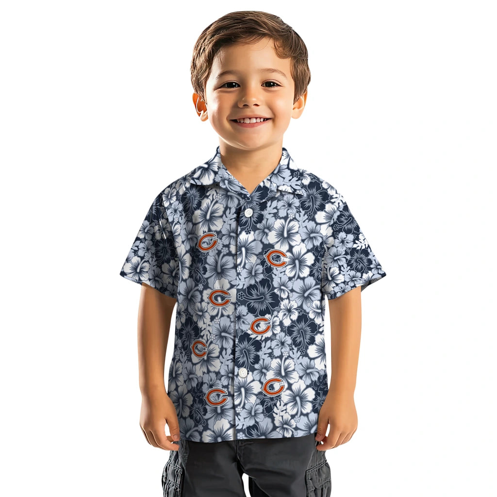 Chicago Bears Hawaiian Shirt - Hibiscus Blooms | Moonbestprint