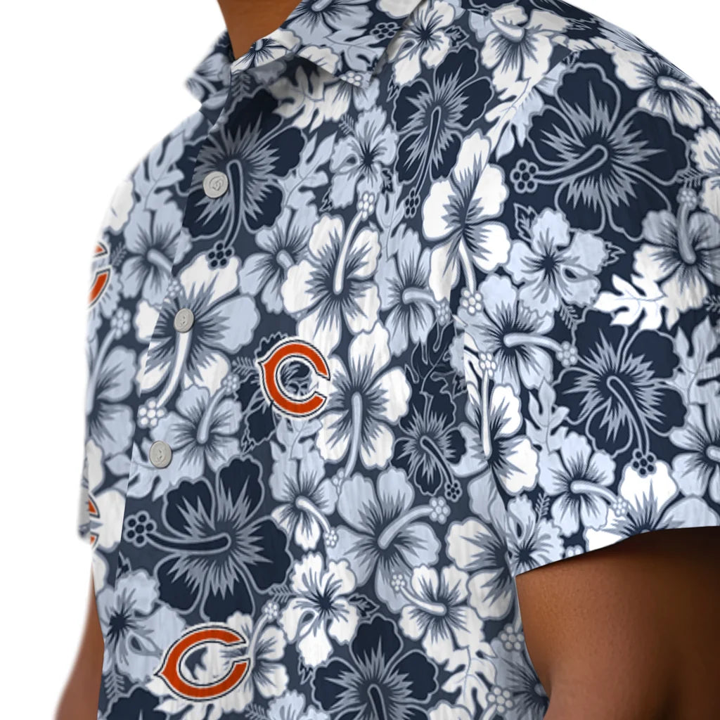 Chicago Bears Hawaiian Shirt - Hibiscus Blooms | Moonbestprint