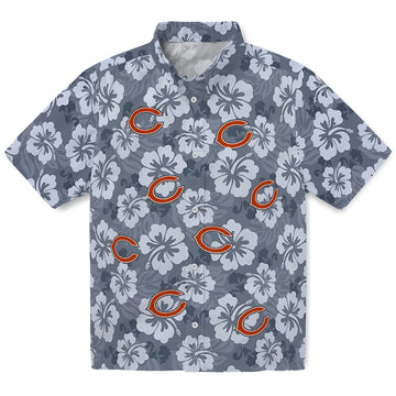 Chicago Bears Hawaiian Shirt - Hibiscus Cluster | Moonbestprint