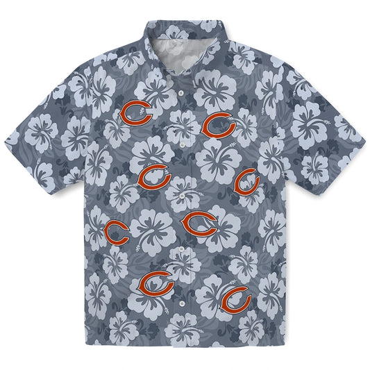 Chicago Bears Hawaiian Shirt - Hibiscus Cluster | Moonbestprint