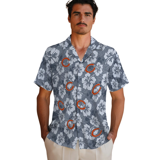 Chicago Bears Hawaiian Shirt - Hibiscus Cluster | Moonbestprint