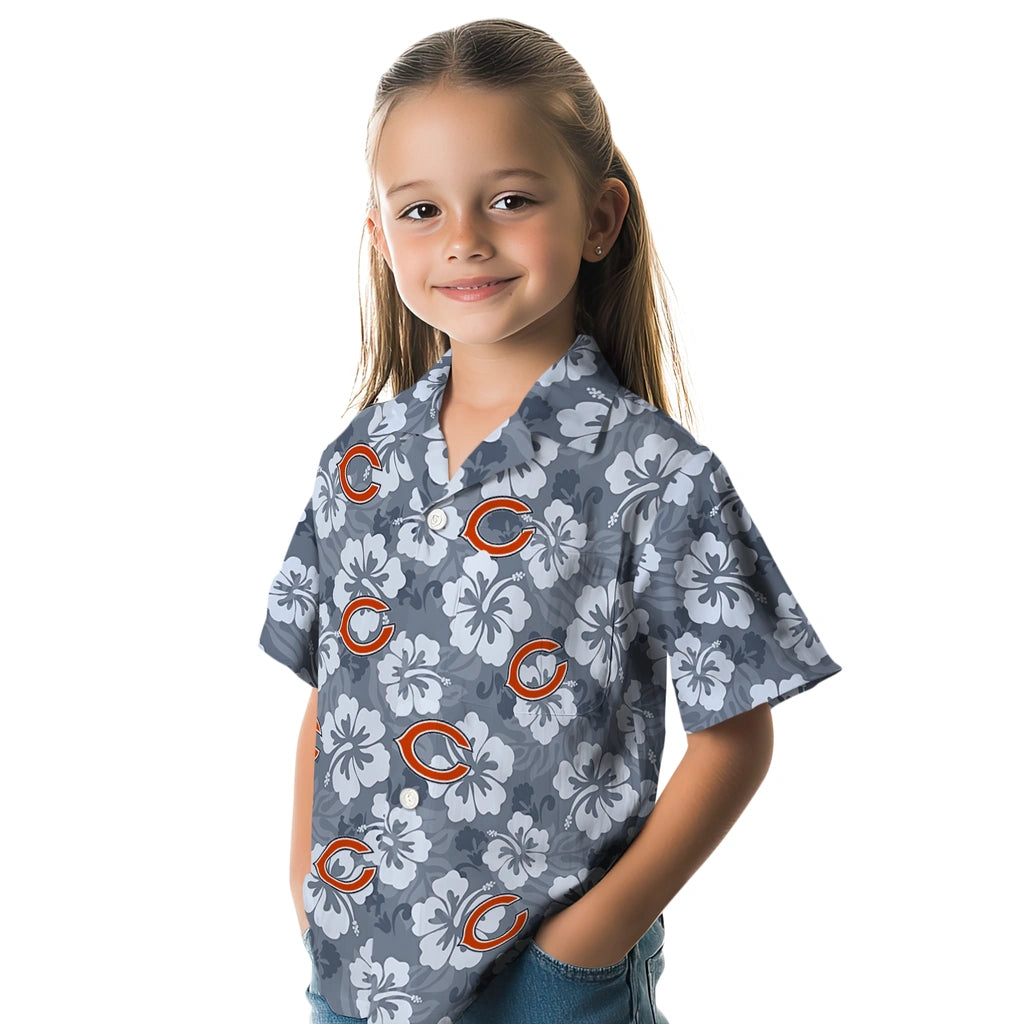 Chicago Bears Hawaiian Shirt - Hibiscus Cluster | Moonbestprint