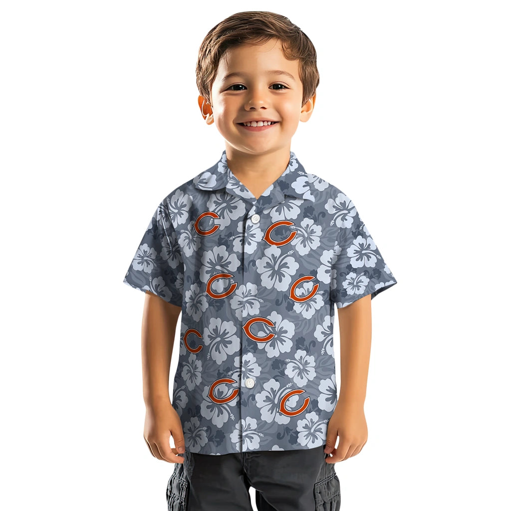 Chicago Bears Hawaiian Shirt - Hibiscus Cluster | Moonbestprint