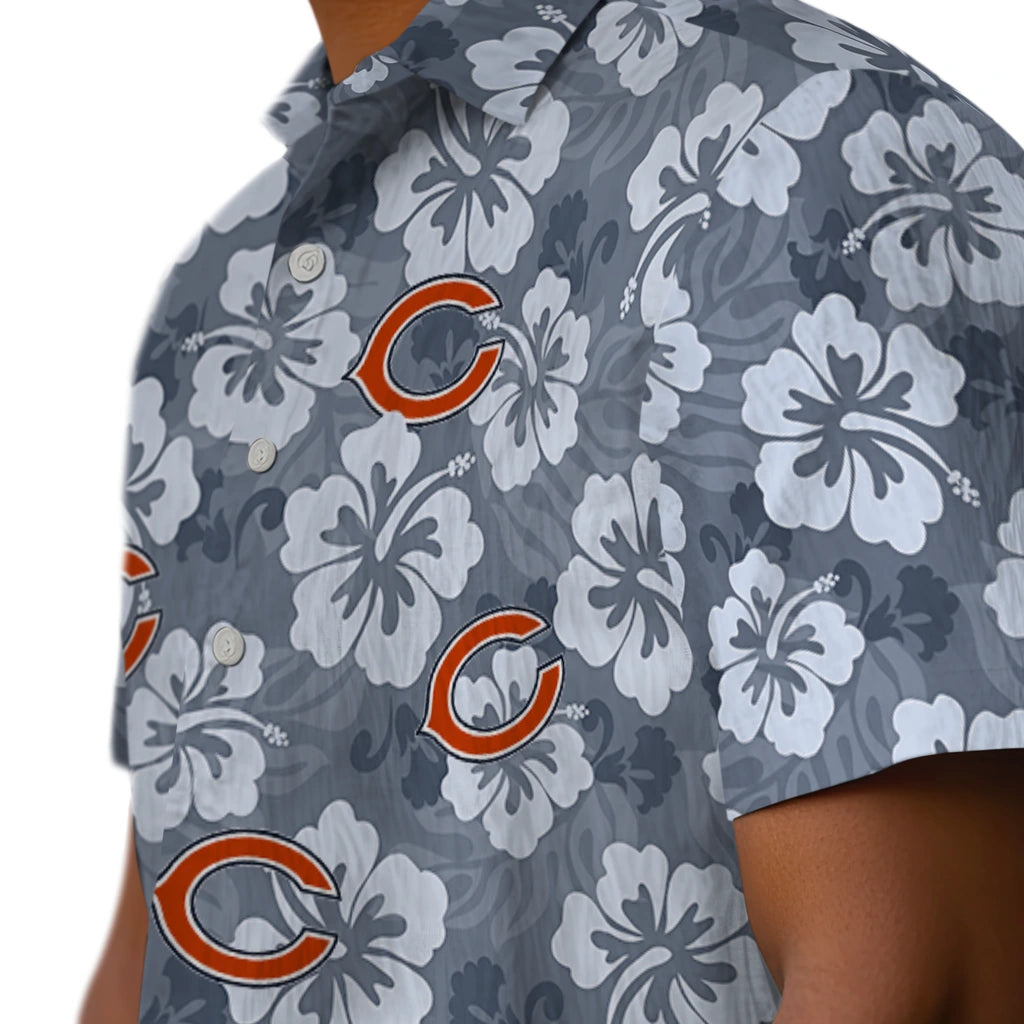 Chicago Bears Hawaiian Shirt - Hibiscus Cluster | Moonbestprint
