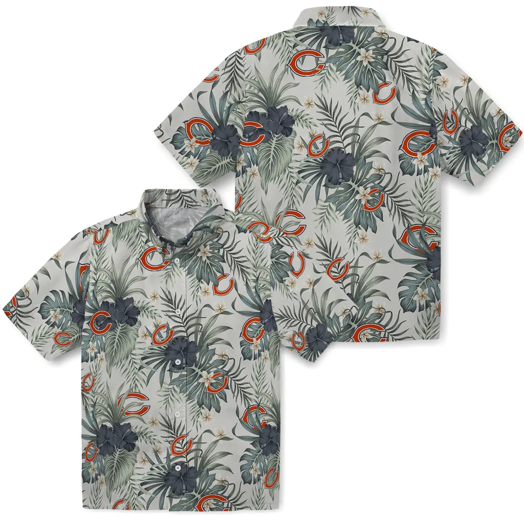 Chicago Bears Hawaiian Shirt - Hibiscus Designs | Moonbestprint