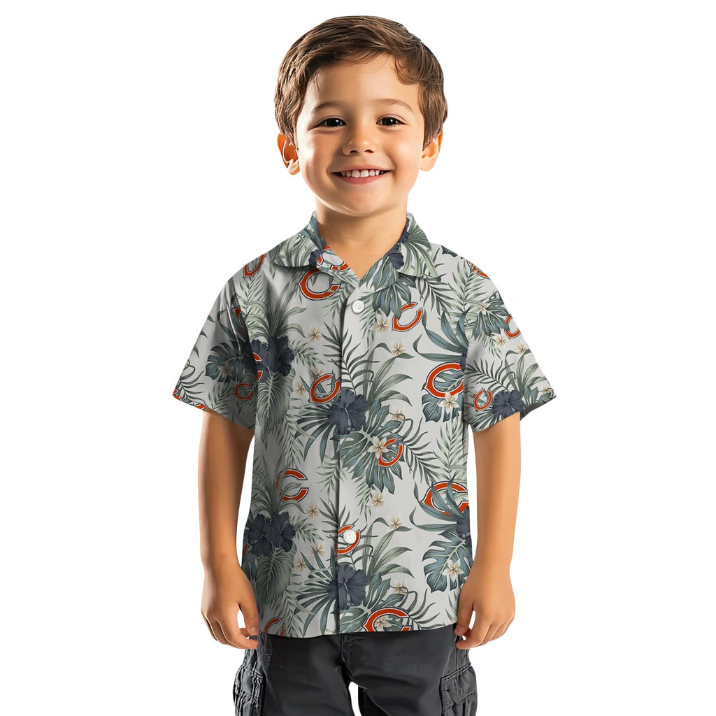 Chicago Bears Hawaiian Shirt - Hibiscus Designs | Moonbestprint