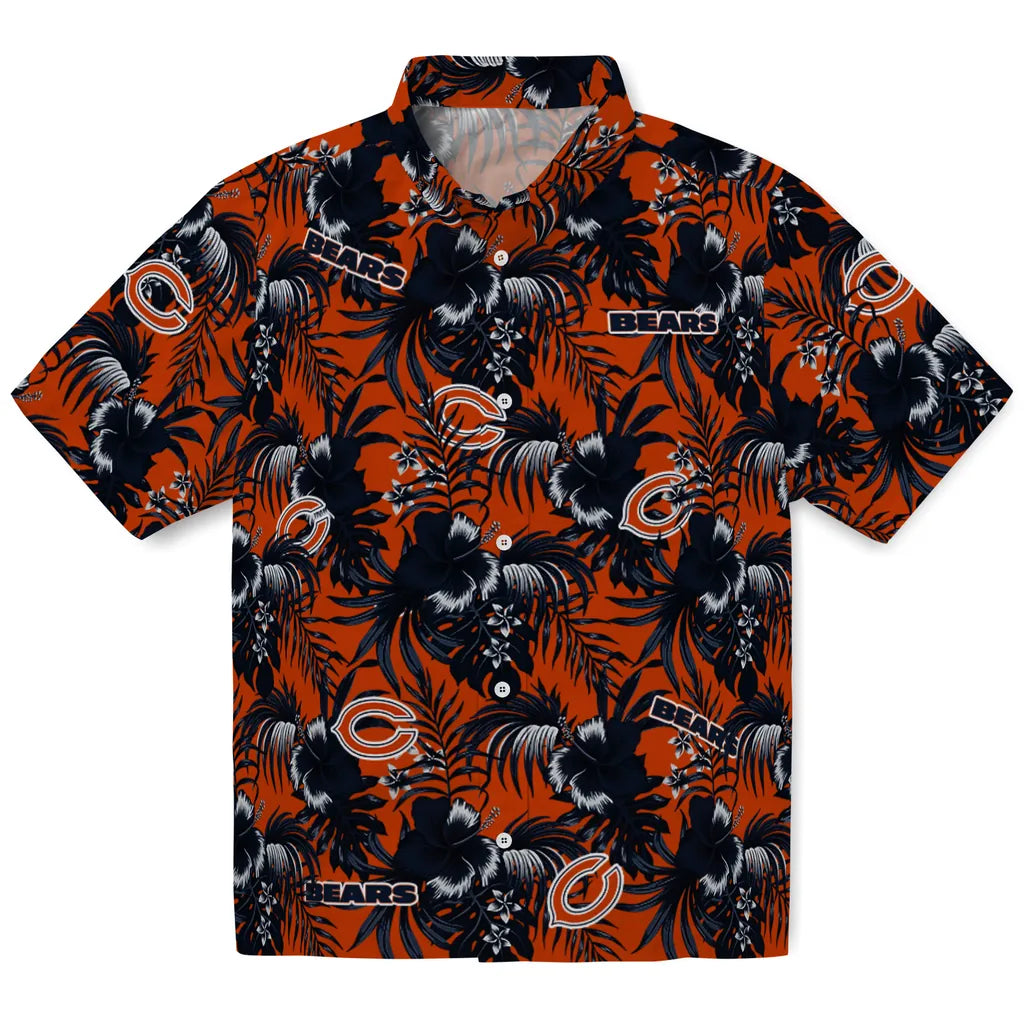 Chicago Bears Hawaiian Shirt - Hibiscus Exotic | Moonbestprint