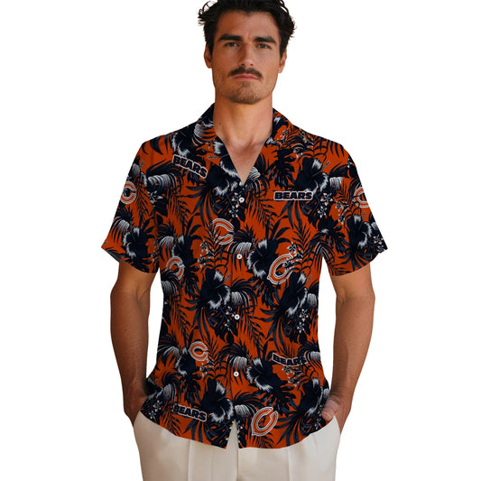 Chicago Bears Hawaiian Shirt - Hibiscus Exotic | Moonbestprint