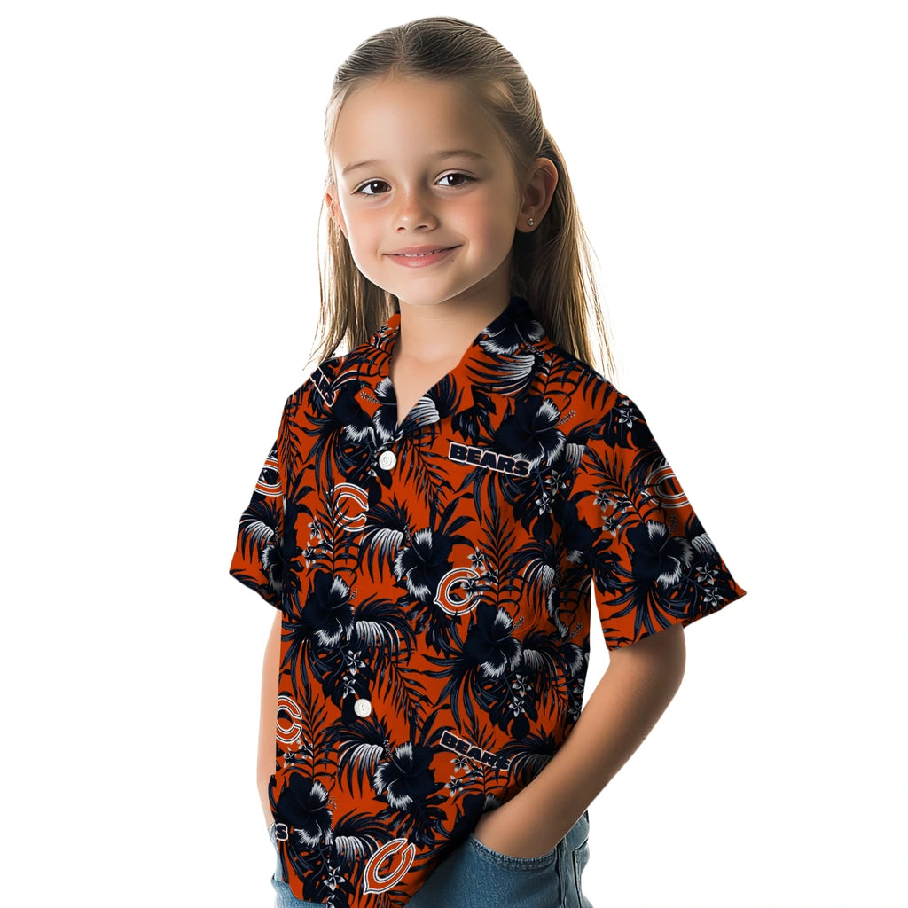 Chicago Bears Hawaiian Shirt - Hibiscus Exotic | Moonbestprint
