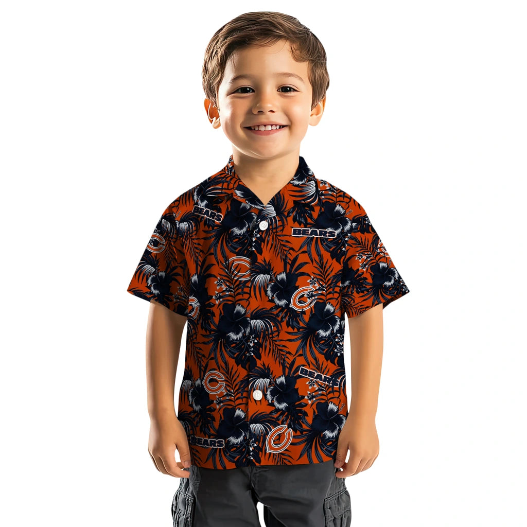 Chicago Bears Hawaiian Shirt - Hibiscus Exotic | Moonbestprint