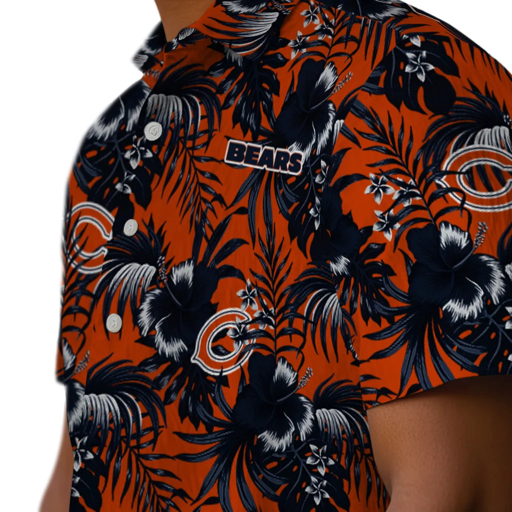Chicago Bears Hawaiian Shirt - Hibiscus Exotic | Moonbestprint