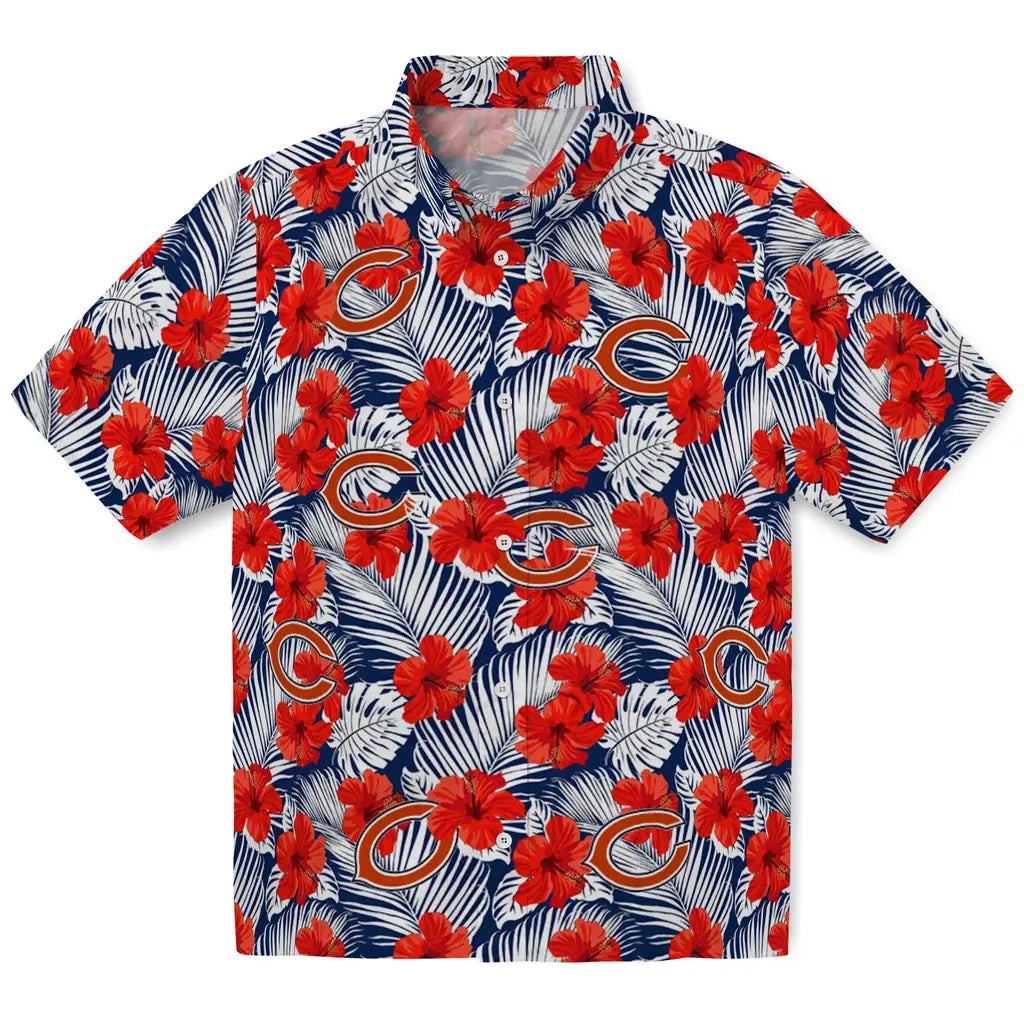 Chicago Bears Hawaiian Shirt - Hibiscus Fiesta | Moonbestprint