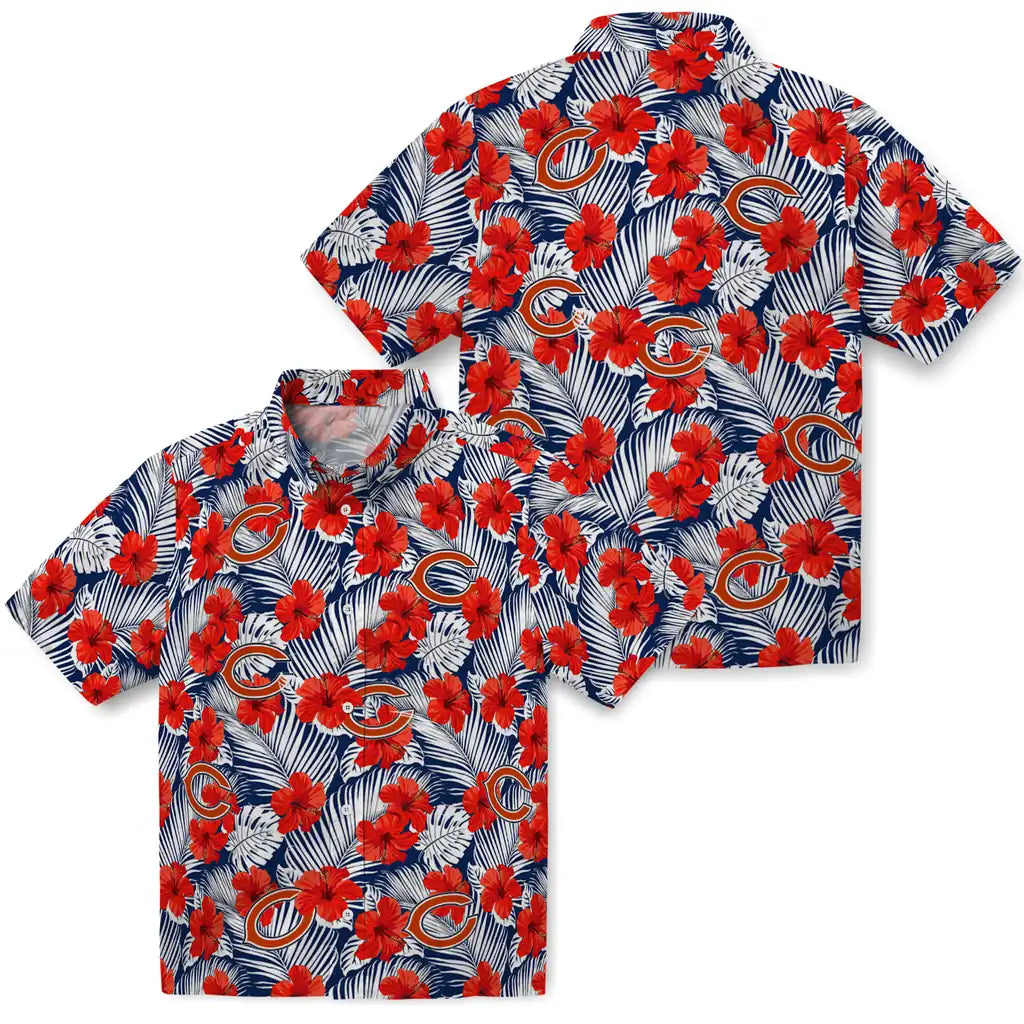 Chicago Bears Hawaiian Shirt - Hibiscus Fiesta | Moonbestprint