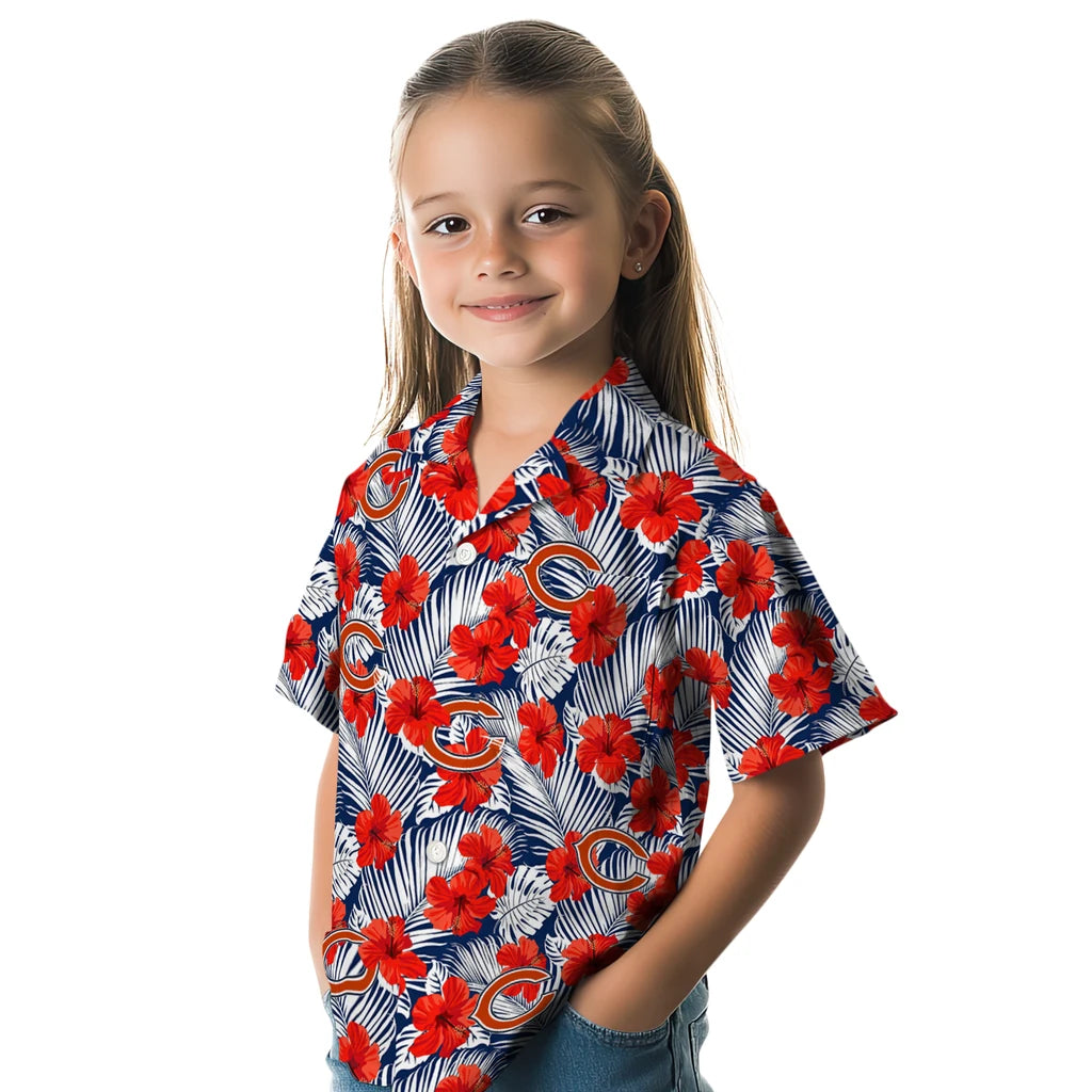 Chicago Bears Hawaiian Shirt - Hibiscus Fiesta | Moonbestprint