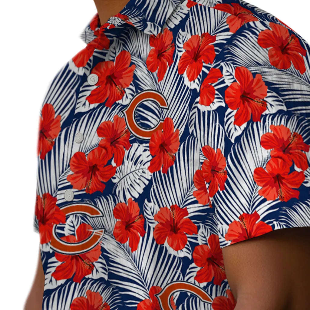 Chicago Bears Hawaiian Shirt - Hibiscus Fiesta | Moonbestprint