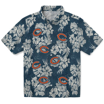 Chicago Bears Hawaiian Shirt - Hibiscus Flowers | Moonbestprint