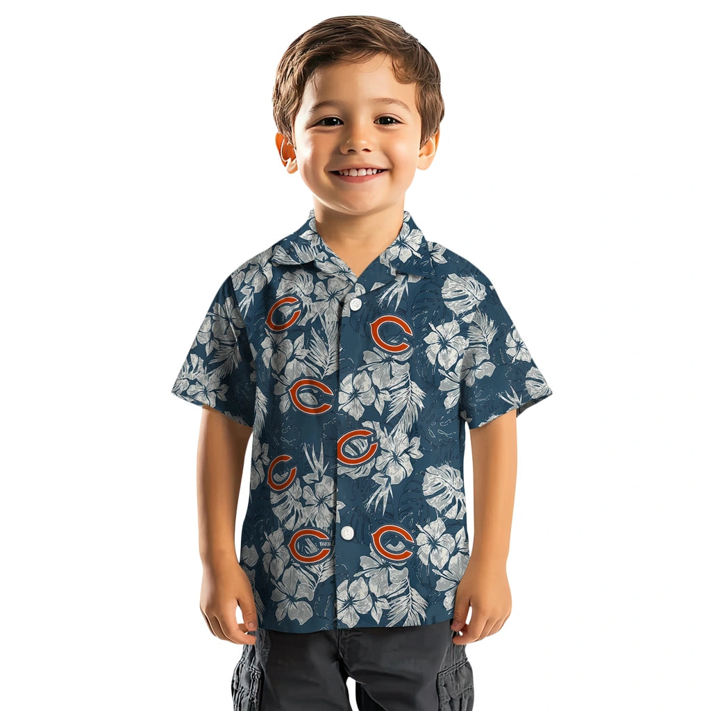 Chicago Bears Hawaiian Shirt - Hibiscus Flowers | Moonbestprint