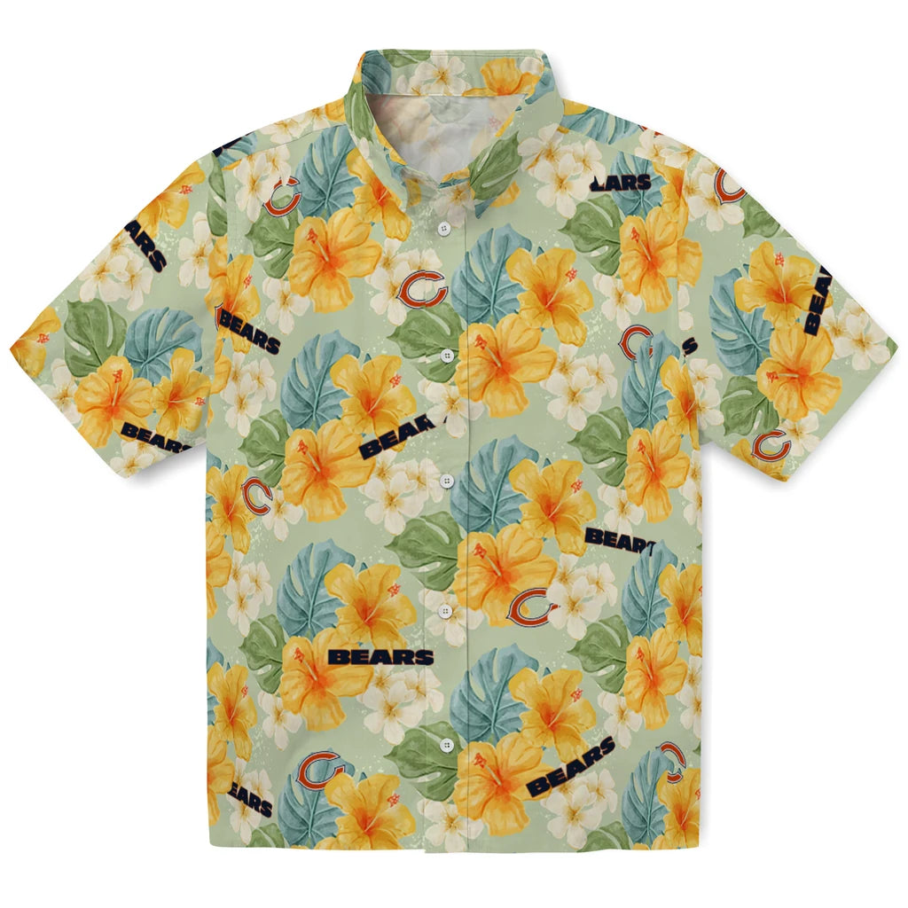 Chicago Bears Hawaiian Shirt - Hibiscus Mood | Moonbestprint