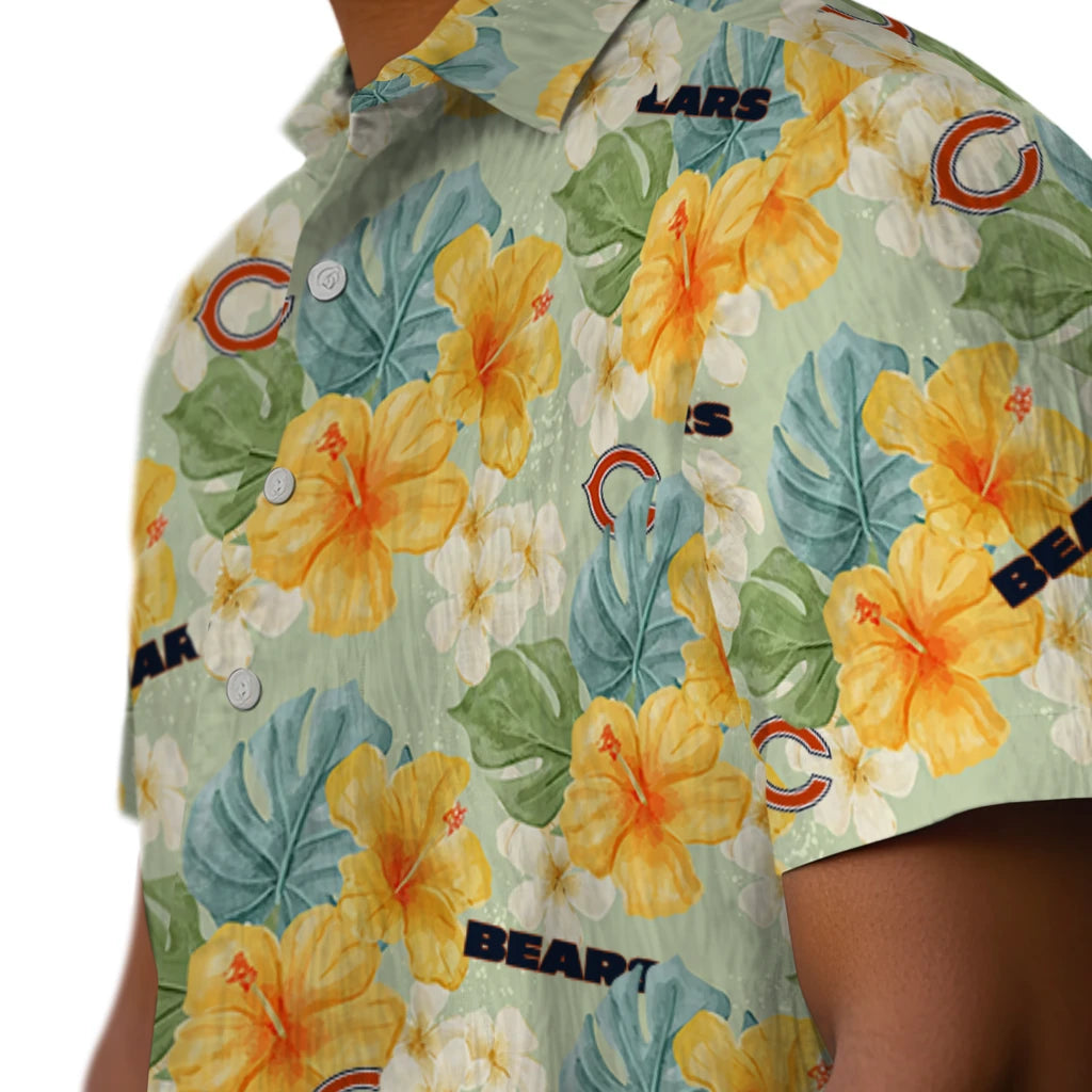 Chicago Bears Hawaiian Shirt - Hibiscus Mood | Moonbestprint