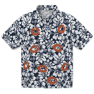 Chicago Bears Hawaiian Shirt - Hibiscus Motif | Moonbestprint