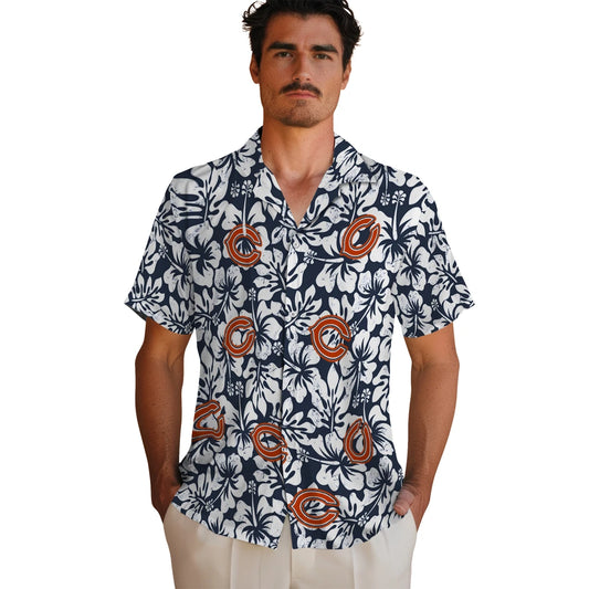Chicago Bears Hawaiian Shirt - Hibiscus Motif | Moonbestprint