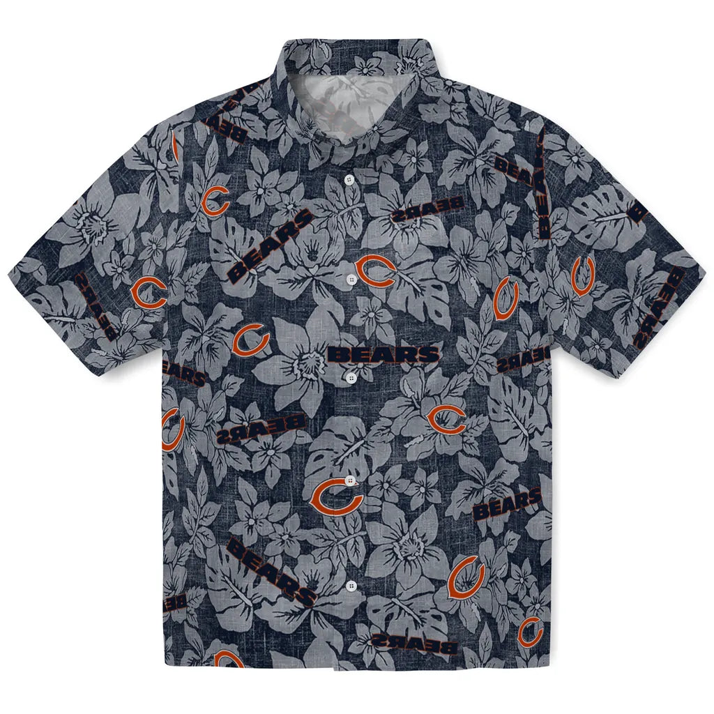 Chicago Bears Hawaiian Shirt - Hibiscus Oasis | Moonbestprint