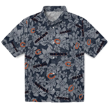 Chicago Bears Hawaiian Shirt - Hibiscus Oasis | Moonbestprint