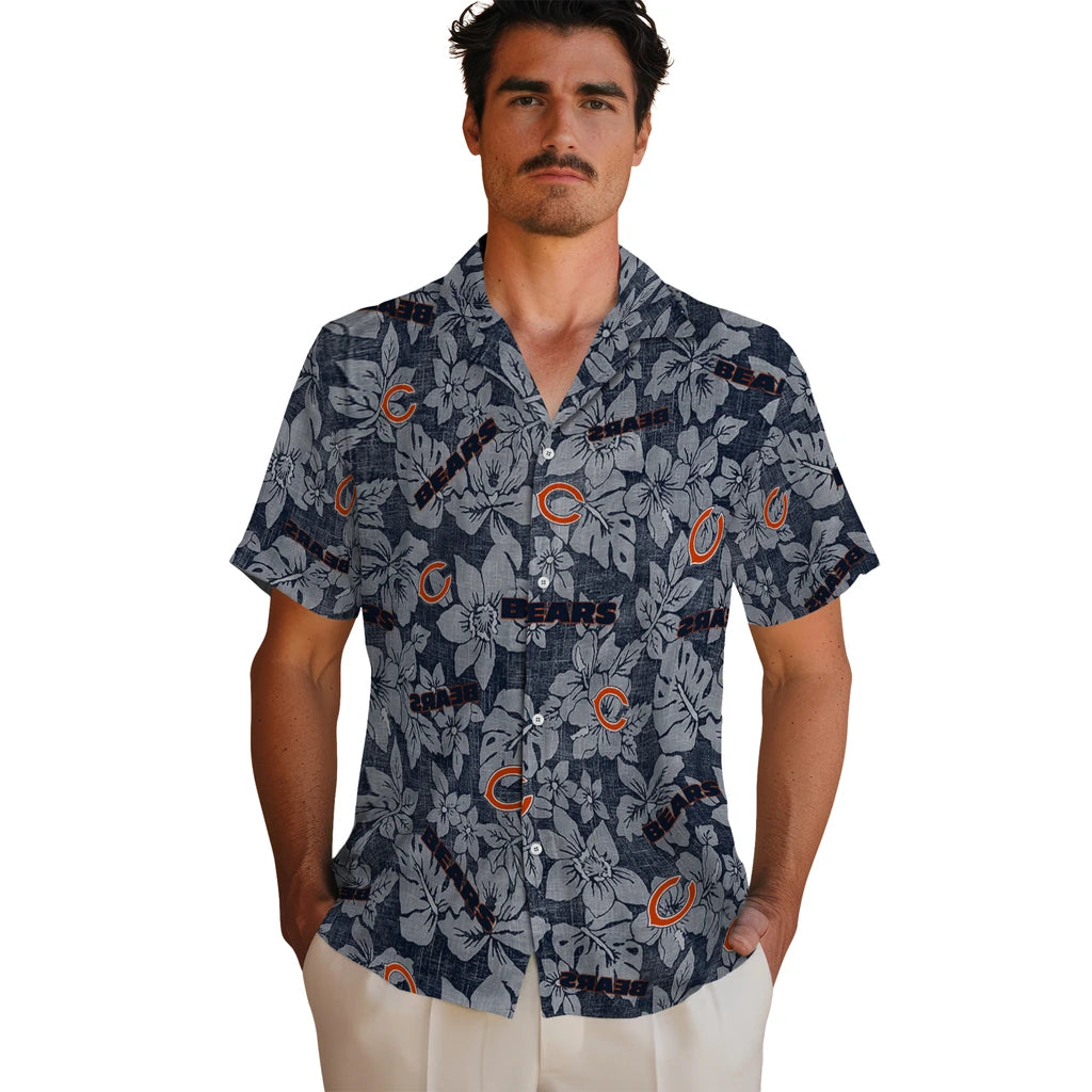 Chicago Bears Hawaiian Shirt - Hibiscus Oasis | Moonbestprint