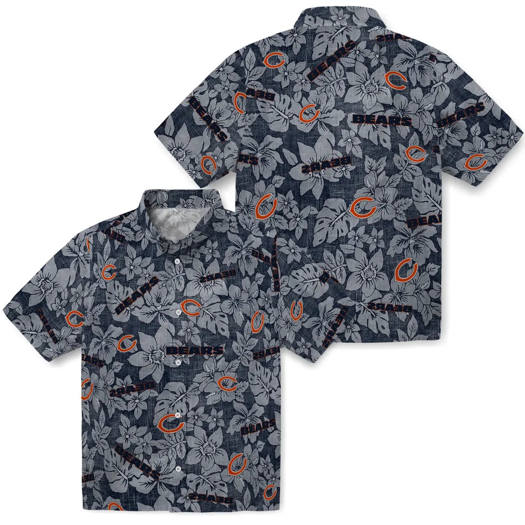 Chicago Bears Hawaiian Shirt - Hibiscus Oasis | Moonbestprint