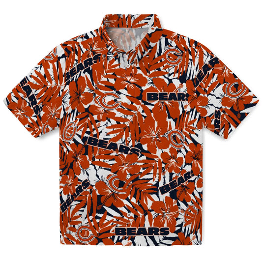 Chicago Bears Hawaiian Shirt - Hibiscus Overlay | Moonbestprint