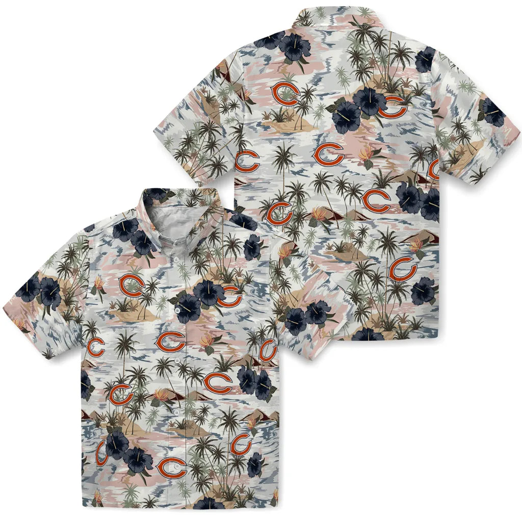 Chicago Bears Hawaiian Shirt - Hibiscus Seaside | Moonbestprint