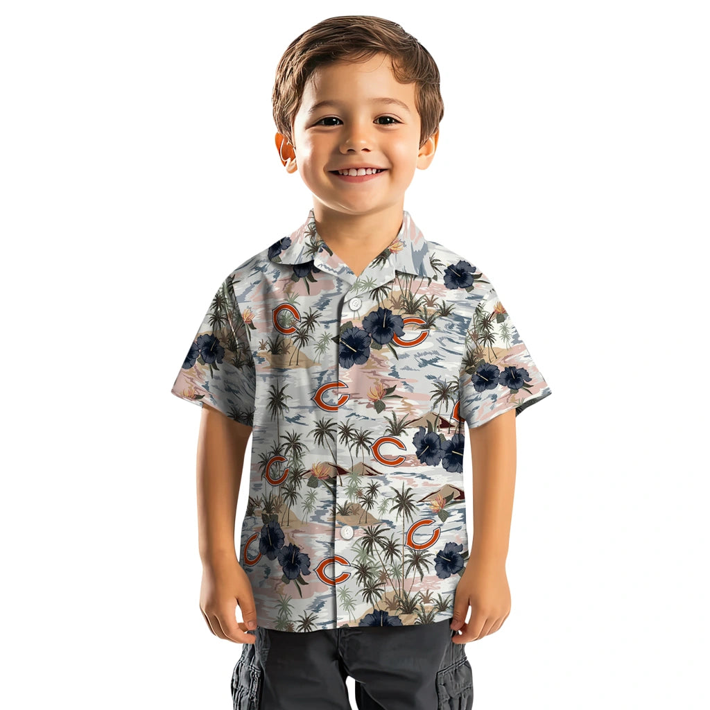 Chicago Bears Hawaiian Shirt - Hibiscus Seaside | Moonbestprint