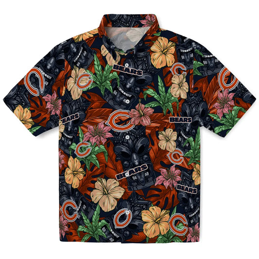 Chicago Bears Hawaiian Shirt - Hibiscus Tiki Jungle | Moonbestprint