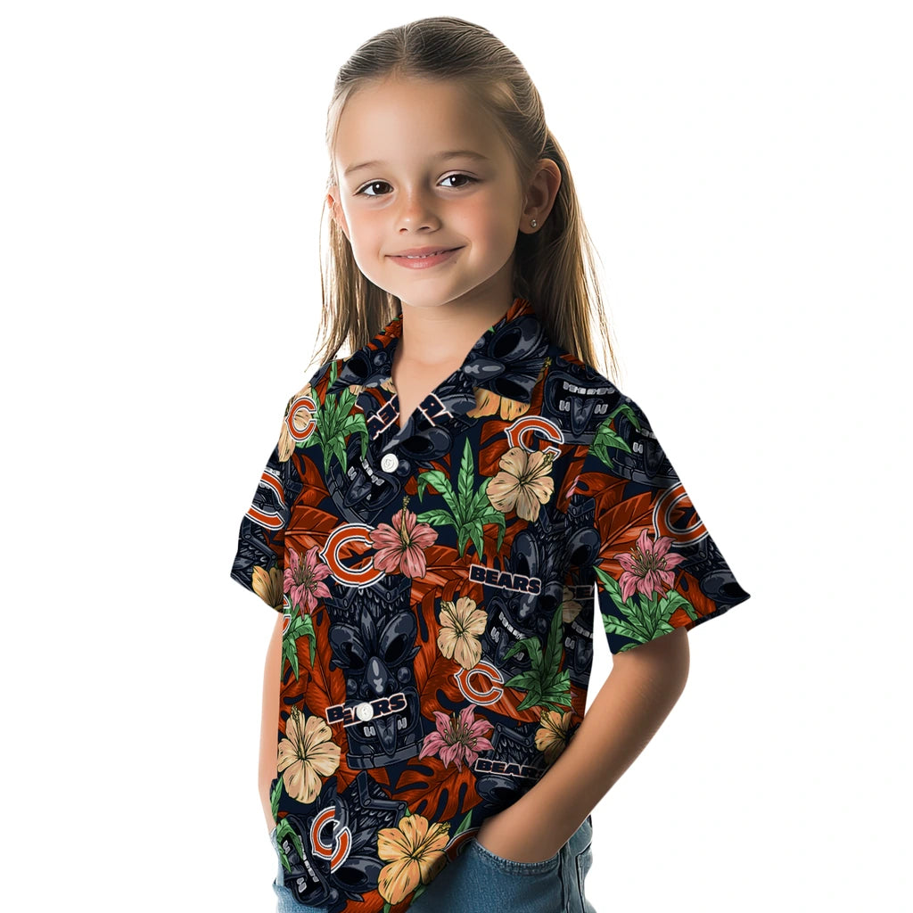 Chicago Bears Hawaiian Shirt - Hibiscus Tiki Jungle | Moonbestprint