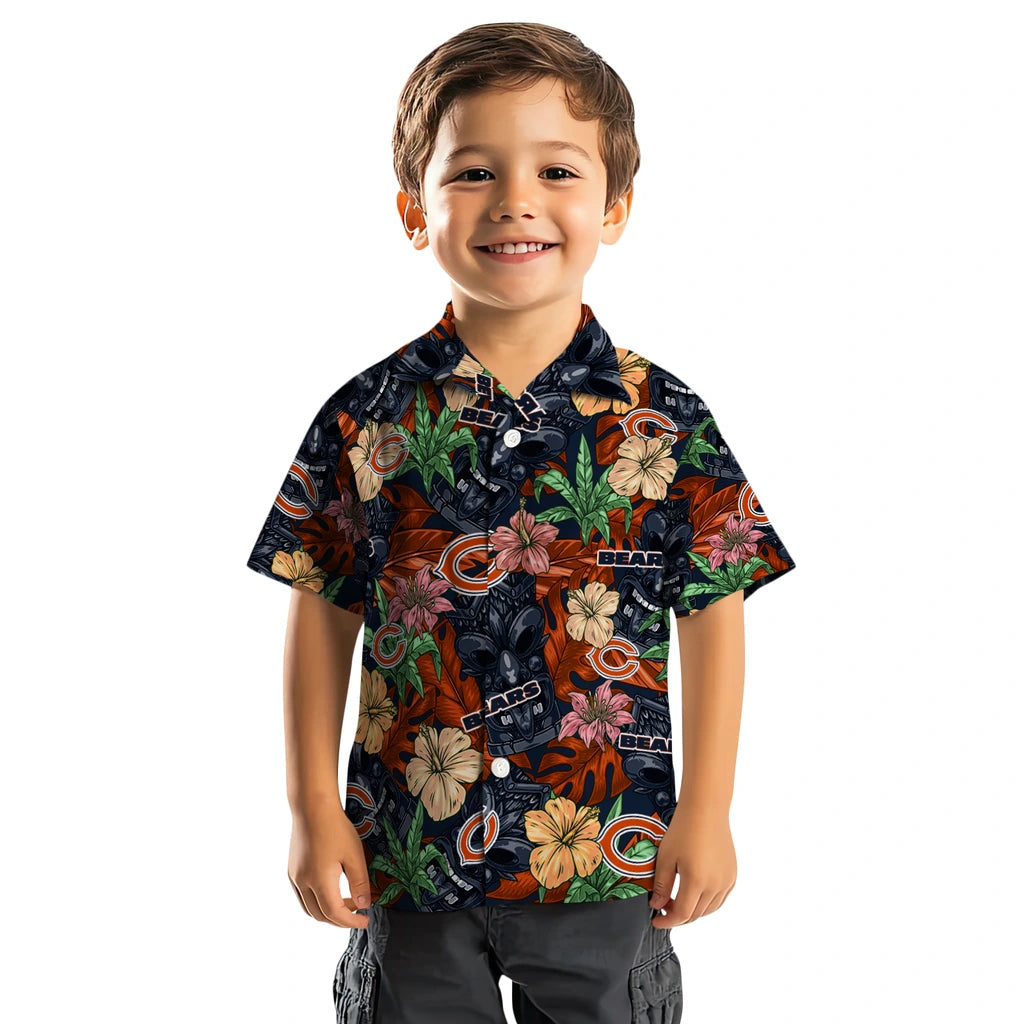 Chicago Bears Hawaiian Shirt - Hibiscus Tiki Jungle | Moonbestprint