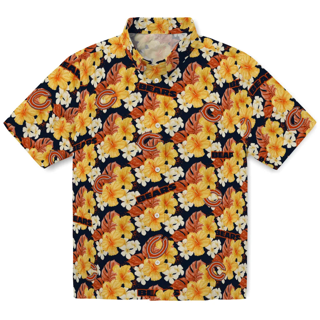 Chicago Bears Hawaiian Shirt - Hibiscus Tropics | Moonbestprint