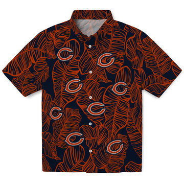 Chicago Bears Hawaiian Shirt - Leaf Outline | Moonbestprint
