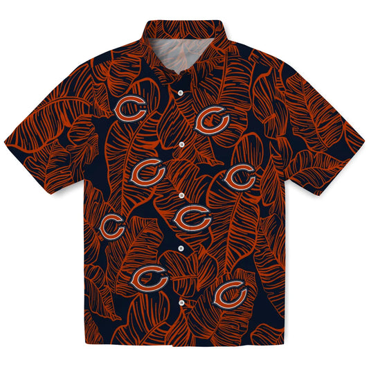 Chicago Bears Hawaiian Shirt - Leaf Outline | Moonbestprint
