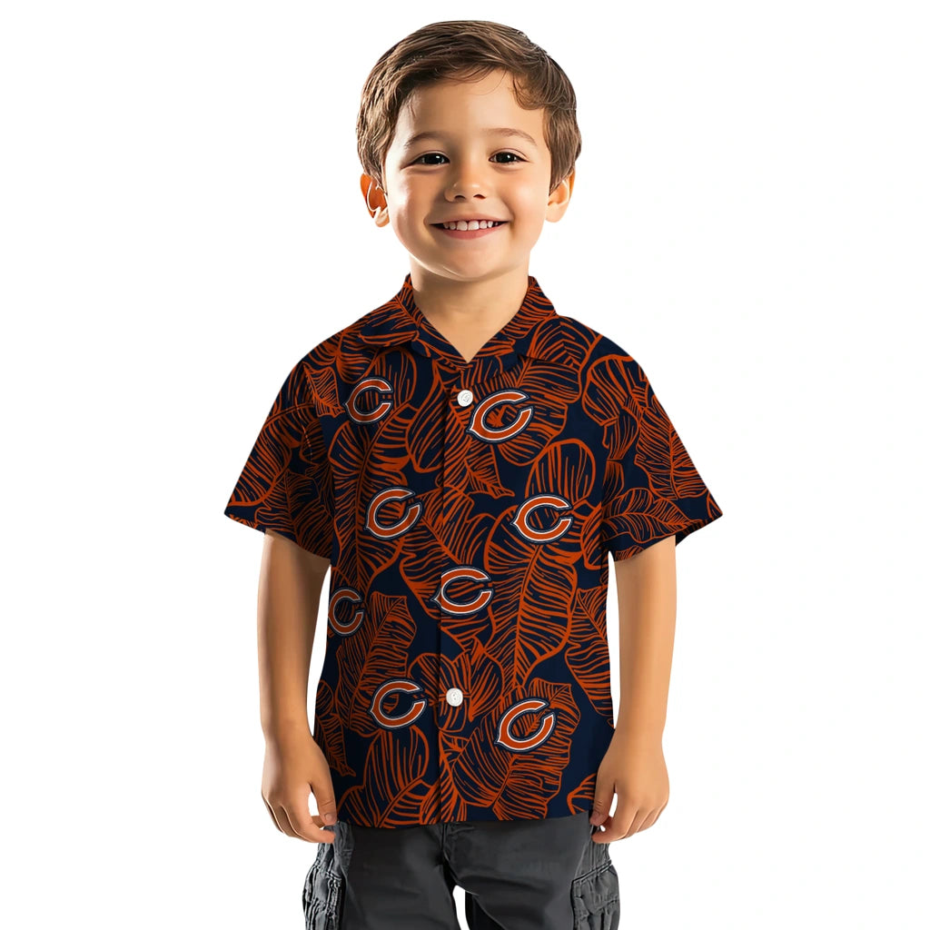 Chicago Bears Hawaiian Shirt - Leaf Outline | Moonbestprint