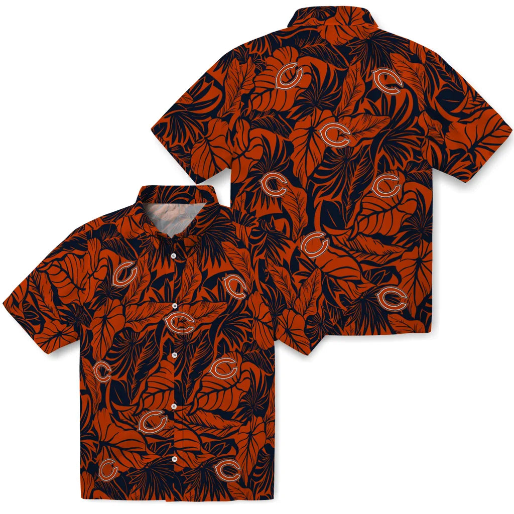 Chicago Bears Hawaiian Shirt - Monstera Layer | Moonbestprint