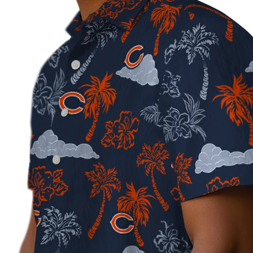 Chicago Bears Hawaiian Shirt - Palm And Clouds | Moonbestprint