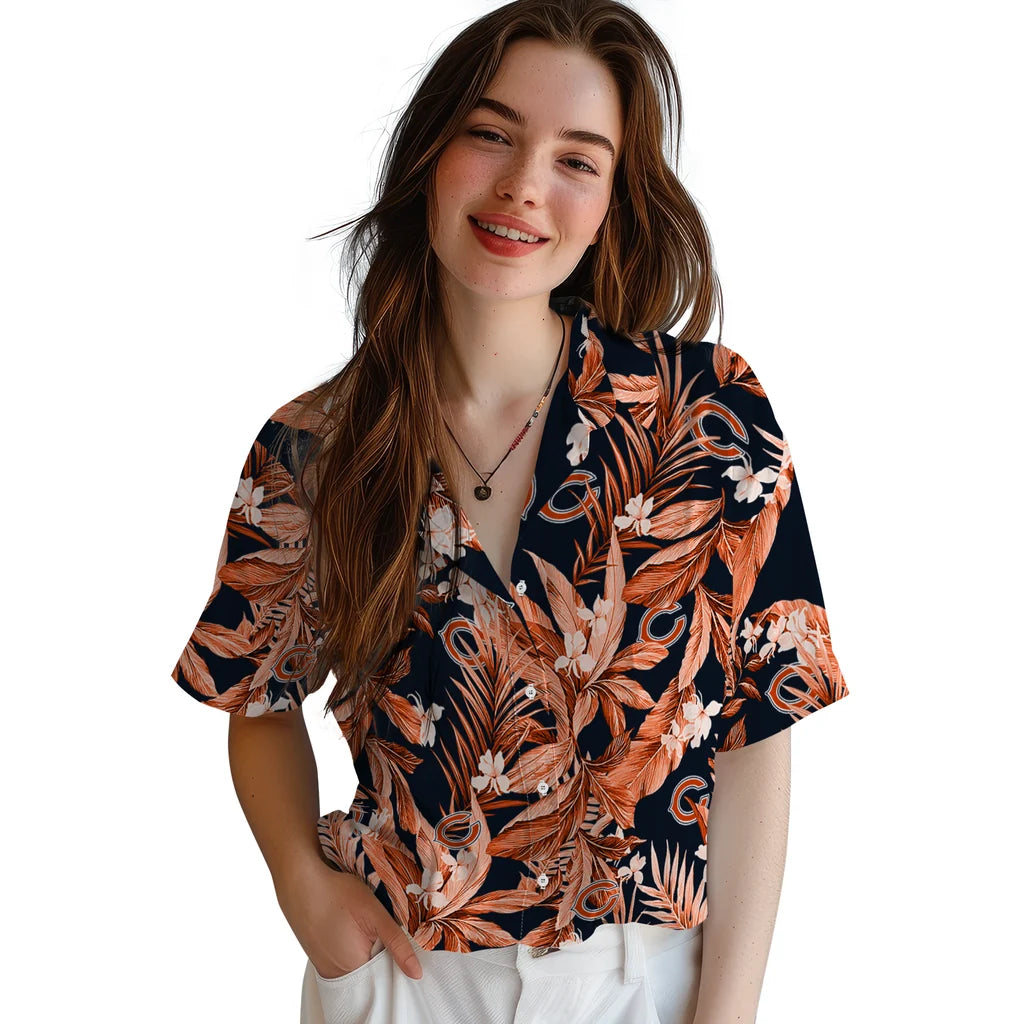 Chicago Bears Hawaiian Shirt - Palm Leaves | Moonbestprint