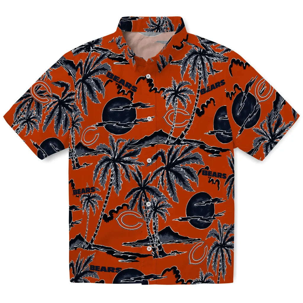Chicago Bears Hawaiian Shirt - Palm Sunset | Moonbestprint