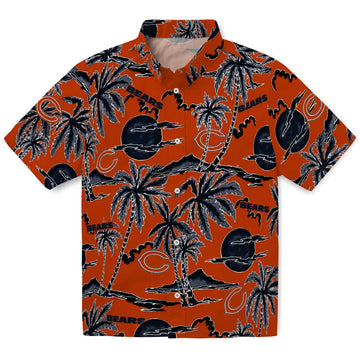 Chicago Bears Hawaiian Shirt - Palm Sunset | Moonbestprint