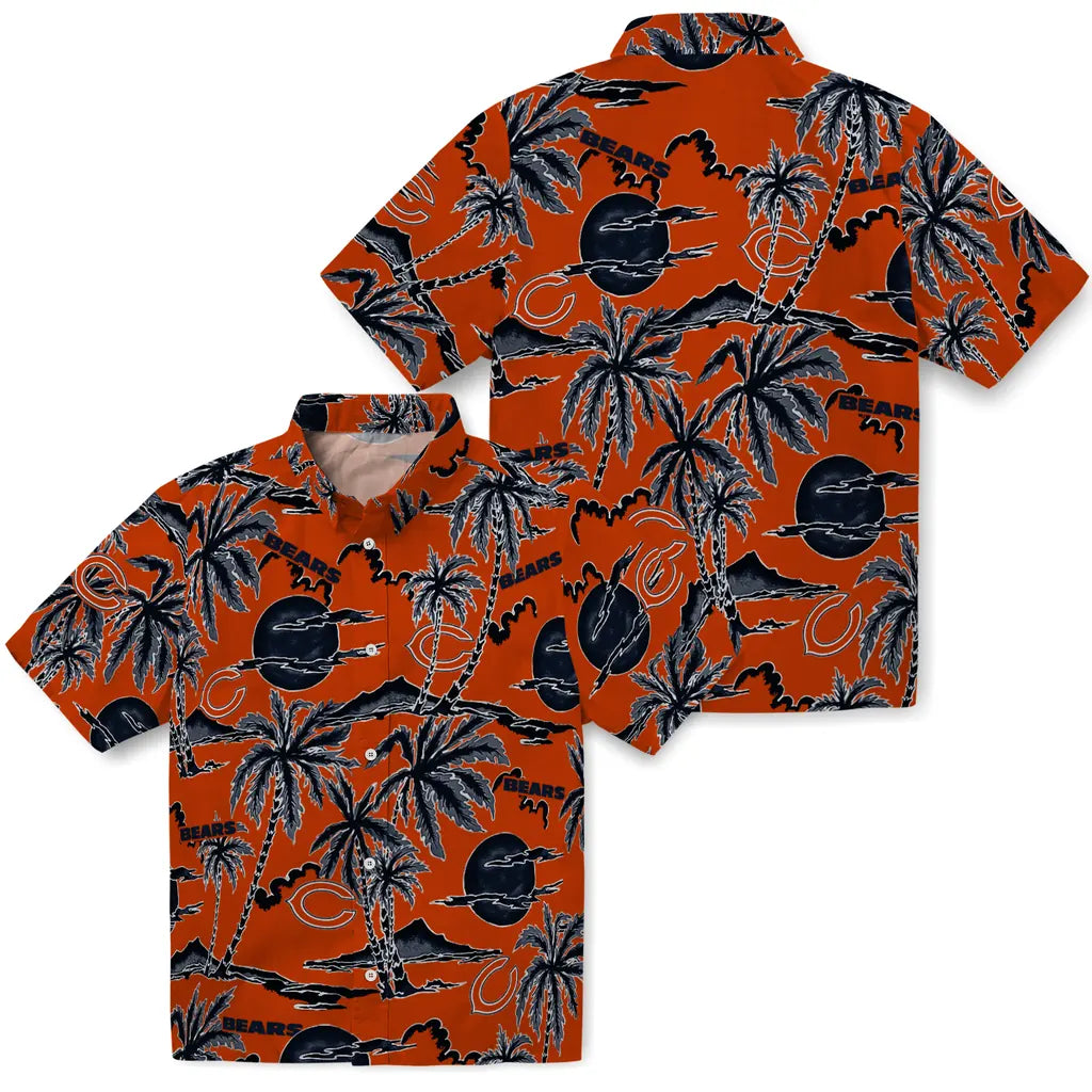 Chicago Bears Hawaiian Shirt - Palm Sunset | Moonbestprint