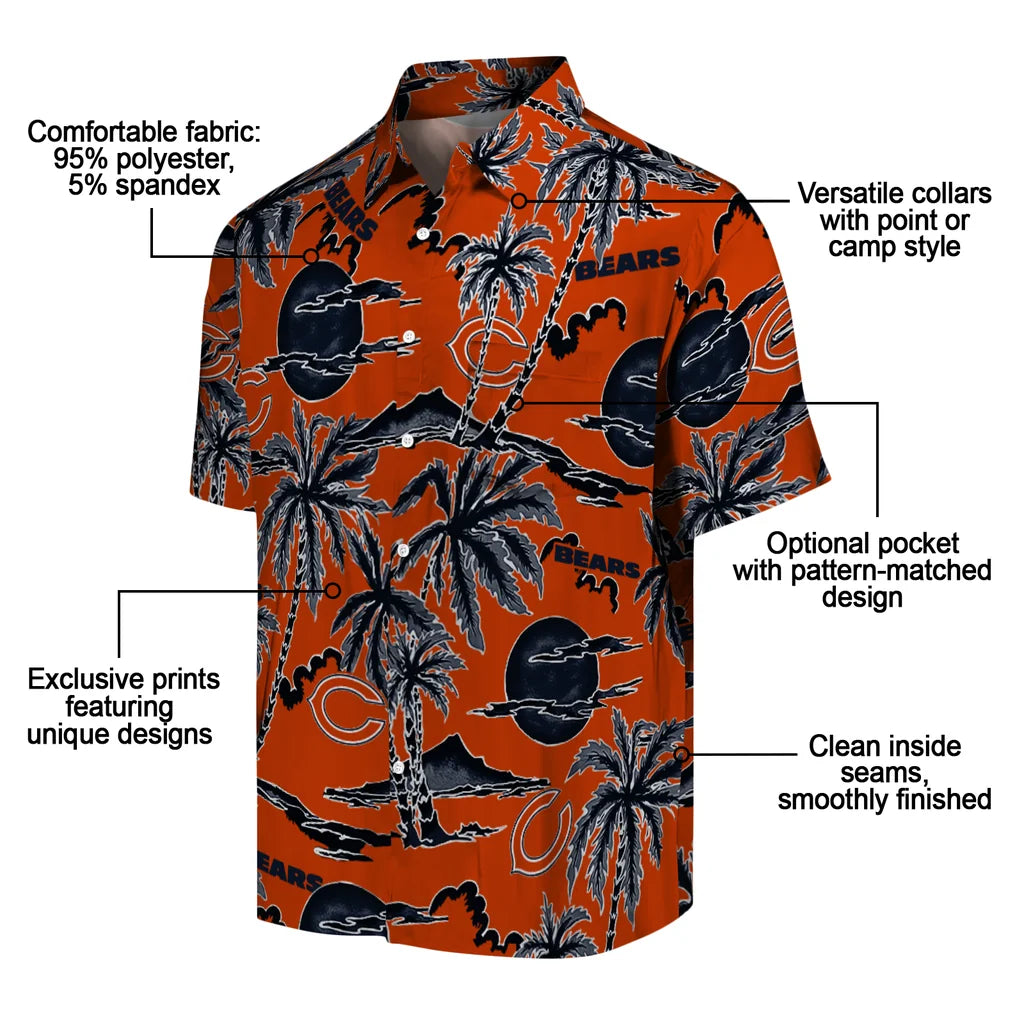 Chicago Bears Hawaiian Shirt - Palm Sunset | Moonbestprint