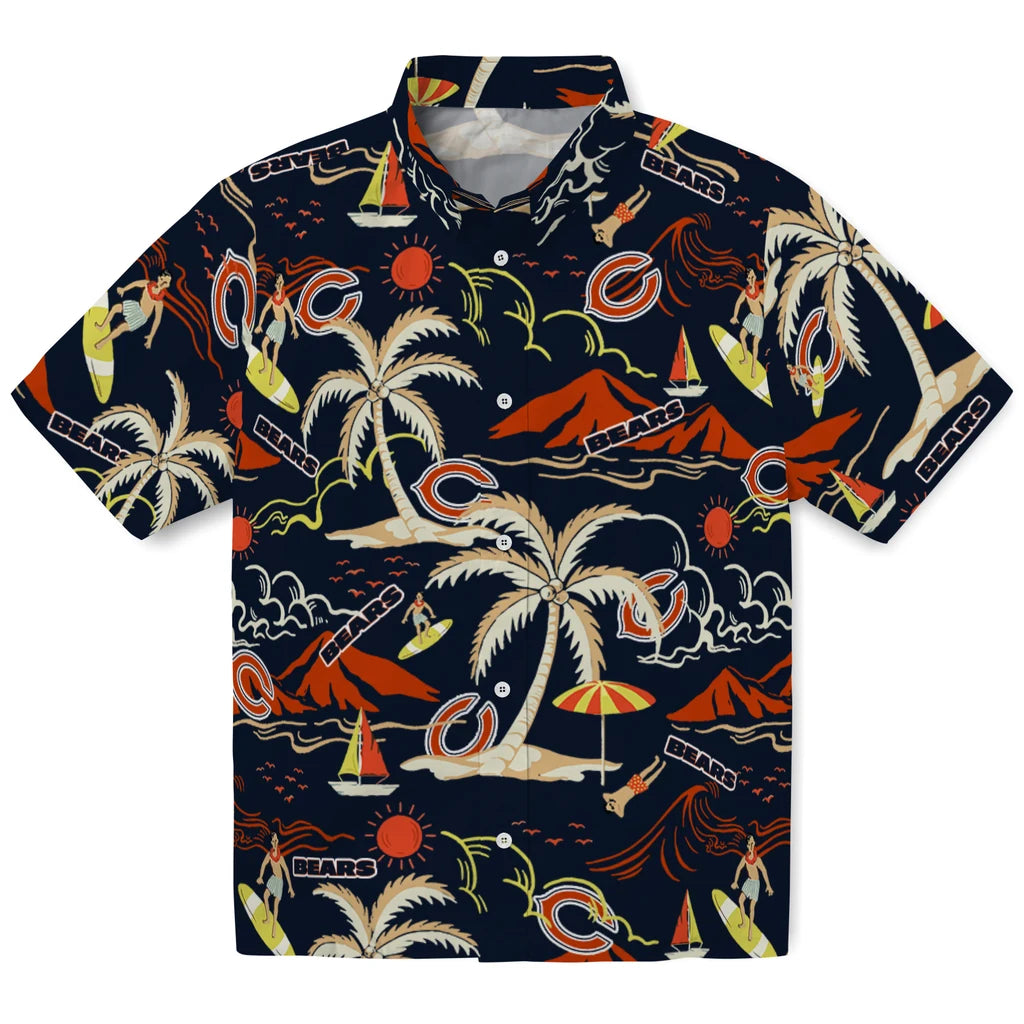 Chicago Bears Hawaiian Shirt - Palm Tree Island | Moonbestprint