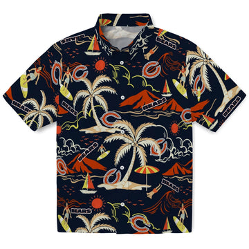 Chicago Bears Hawaiian Shirt - Palm Tree Island | Moonbestprint