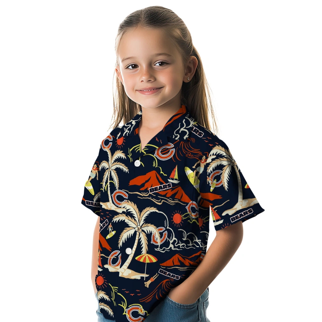 Chicago Bears Hawaiian Shirt - Palm Tree Island | Moonbestprint